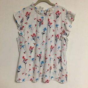 Plus size elegant Floral Blouse